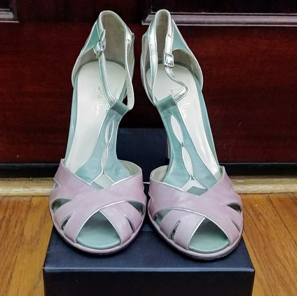 New! Gorgeous Cole Haan Heels Pink/Green! 9B - Picture 2 of 8